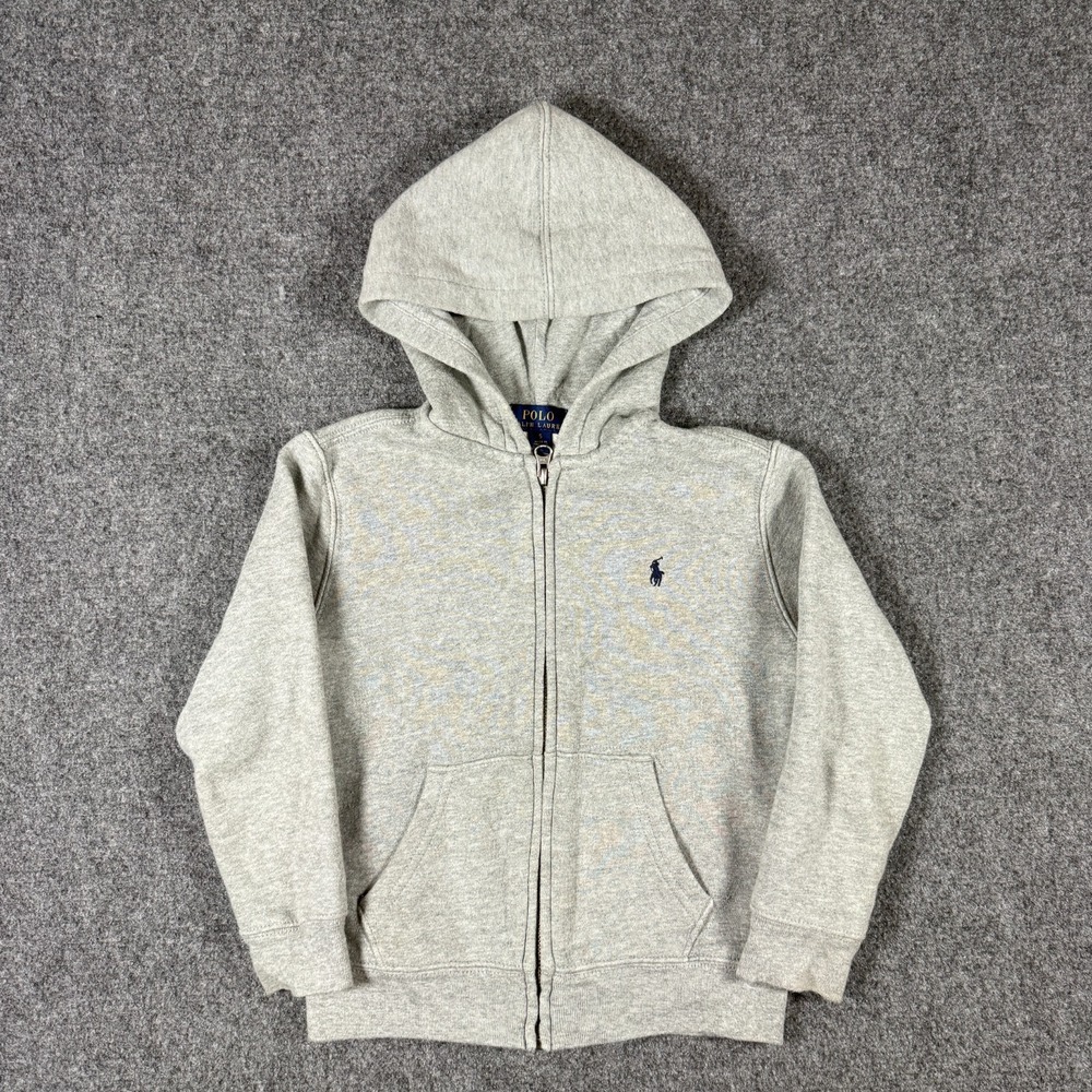 Ralph Lauren Sweater Boys Gray Hooded Casual Comfort Youth Kids SIze 5 #4009